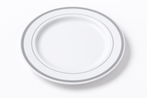 Elegant Silver Trim Premium Plastic Dinner Plates, 10.25-inch, 20-Pack